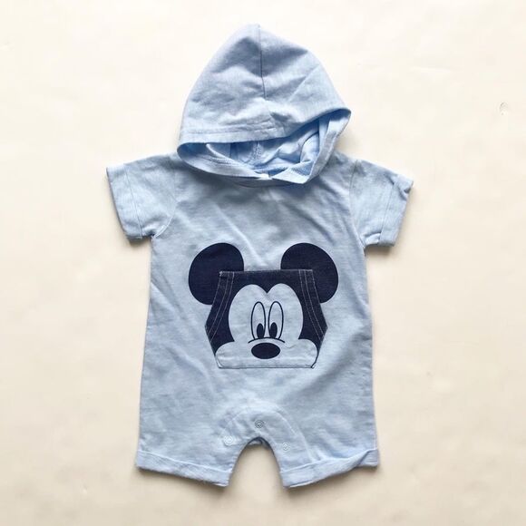 Disney Mickey Mouse hooded romper  EUC 3 months - Picture 1 of 6